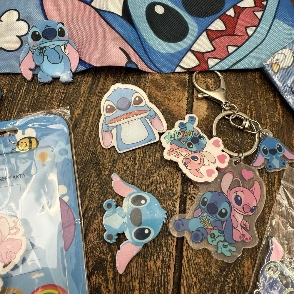 Lilo & Stitch Lot Of 10 Sets Party Favor Birthday Keychain Stickers Jewelry Bags